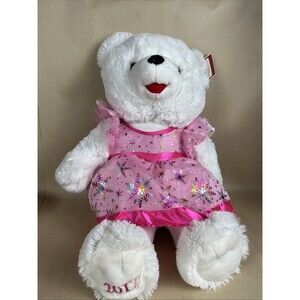 NWT 2017 Dan Dee Snowflake Teddy Girl In Pink Snowflake Dress 20” Christmas Gift